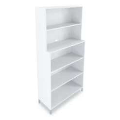 Union & Scale Essentials Laminate Bookcase, Five-Shelf, 35.8w X 14.9d X 72h, White
