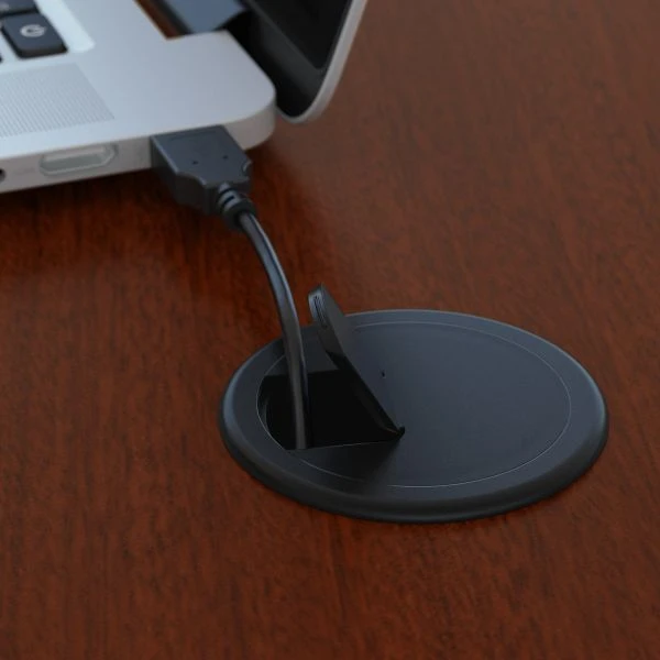 Bush Business Furniture Series C 60W U Shaped Desk With 3 Drawer Mobile File Cabinet In Mahogany 4 Bush Business Furniture Series C 60W U Shaped Desk With 3 Drawer Mobile File Cabinet In Mahogany - Image 4