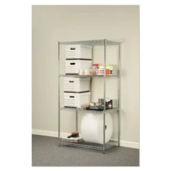 Alera NSF Approved Industrial Heavy Duty Wire Shelving Starter Kit, 4-Shelf, 36w X 24d X 72h,Silver -office furniture sale cedb61202672a9d519c1d27bf059ddfca5