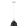 Madison 8" Wide Pendant With Metal Shade In Blackened Bronze/Polished Nickel/Blackened Bronze