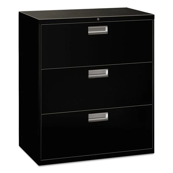 HON 600 Series Three-Drawer Lateral File, Letter/Legal/A4, 36w X 18d, Black 1 HON 600 Series Three-Drawer Lateral File, Letter/Legal/A4, 36w X 18d, Black