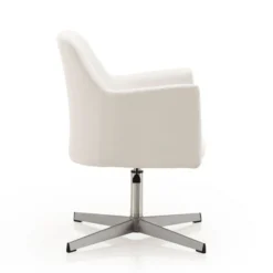 Pelo Adjustable Height Swivel Accent Chair In White And Polished Chrome -office furniture sale cfa83c258823a74e2319aeabacfc104f11