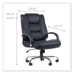 Alera Ravino Big/Tall High-Back Bonded Leather Chair, Headrest, Supports 450 Lb, 20.07" To 23.74" Seat, Black, Chrome Base 23 Alera Ravino Big/Tall High-Back Bonded Leather Chair, Headrest, Supports 450 Lb, 20.07" To 23.74" Seat, Black, Chrome Base -office furniture sale cfb2c1c9ab9420b6b132d73efdd0cc138c