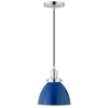 Madison 8" Wide Pendant With Metal Shade In Blue/Polished Nickel/Blue