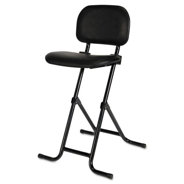 Alera IL Series Height-Adjustable Folding Stool, Supports Up To 300 Lb, 27.5" Seat Height, Black 2 Alera IL Series Height-Adjustable Folding Stool, Supports Up To 300 Lb, 27.5" Seat Height, Black - Image 2