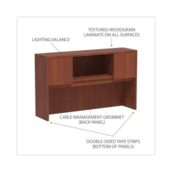 Alera Valencia Series Hutch With Doors, 4 Compartments, 58.88w X 15d X 35.38h, Medium Cherry -office furniture sale d02f0b3d95380d1278d6537e62e5a73558