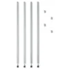 Alera Stackable Posts For Wire Shelving, 36" High, Silver, 4/Pack