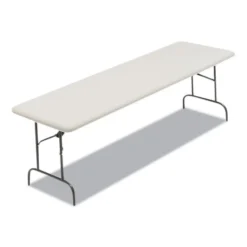 Iceberg IndestrucTables Too 600 Series Folding Table, Rectangular Top, 600 Lb Capacity, 96w X 30d X 29h, Platinum