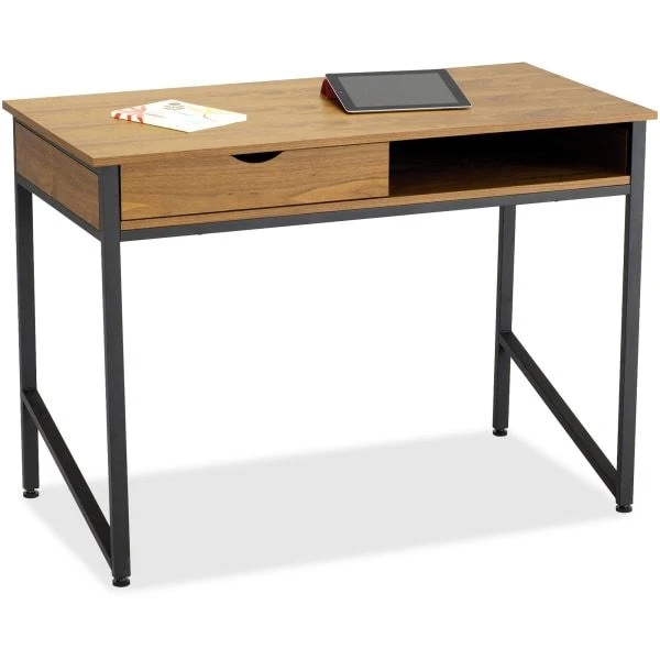 Safco Single Drawer Office Desk, 43 1/4 X 21 5/8 X 30 3/4, Natural/Black 3 Safco Single Drawer Office Desk, 43 1/4 X 21 5/8 X 30 3/4, Natural/Black - Image 3