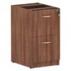Alera Valencia Series Full Pedestal File, Left/Right, 2 Legal/Letter-Size File Drawers, Modern Walnut, 15.63" X 20.5" X 28.5"