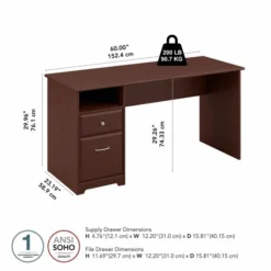 Bush Furniture Cabot 60W Computer Desk With Drawers In Harvest Cherry -office furniture sale d1081da4be9ce175dd41b0373390c6fb08