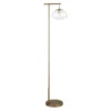 Blume 68" Tall Arc Floor Lamp With Glass Shade In Brushed Brass/Seeded