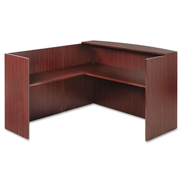 Alera Valencia Reversible Reception Return, 44.13w X 23.63d X 41.5h, Mahogany 2 Alera Valencia Reversible Reception Return, 44.13w X 23.63d X 41.5h, Mahogany - Image 2