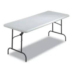 Iceberg IndestrucTables Too 600 Series Folding Table, Rectangular Top, 600 Lb Capacity, 72w X 30d X 29h, Platinum