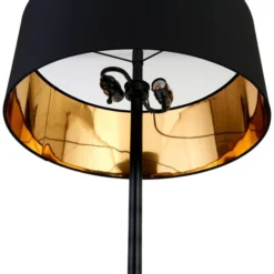 Estella Two-Tone Floor Lamp With Fabric Shade In Matte Black/Brass/Black -office furniture sale d1a4df9e42bdc97e8ce7559352e825fdb1