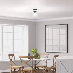 Bartlett 9" Wide Semi Flush Mount With Glass Shade In Matte Black/Seeded 10 Bartlett 9" Wide Semi Flush Mount With Glass Shade In Matte Black/Seeded -office furniture sale d1be0a5c98fff9d4fea8dacb991653171c