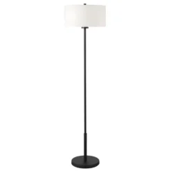 Trina 61" Metal Floor Lamp With Fabric Shade In Blackened Bronze