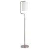 Rotolo 62" Tall Floor Lamp With Fabric Shade In Brushed Nickel/White