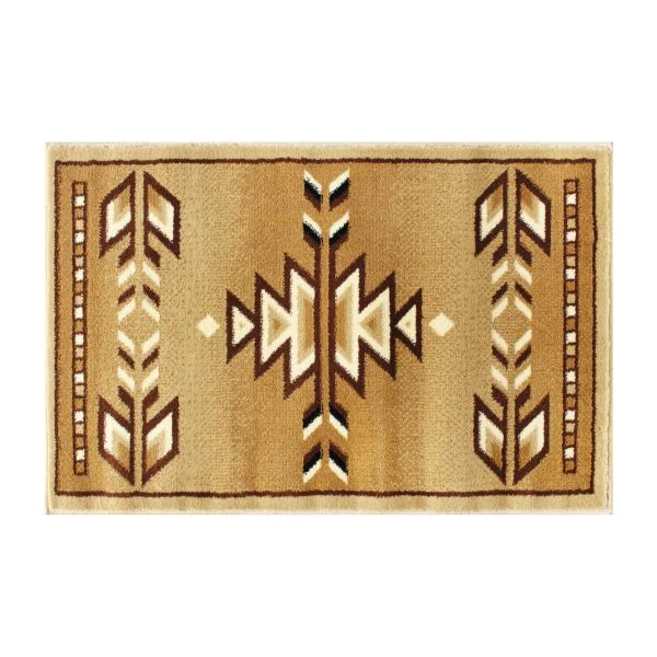 Lodi Collection Southwestern 2' X 3' Brown Area Rug - Olefin Rug With Jute Backing For Hallway, Entryway, Bedroom, Living Room 2 Lodi Collection Southwestern 2' X 3' Brown Area Rug - Olefin Rug With Jute Backing For Hallway, Entryway, Bedroom, Living Room - Image 2