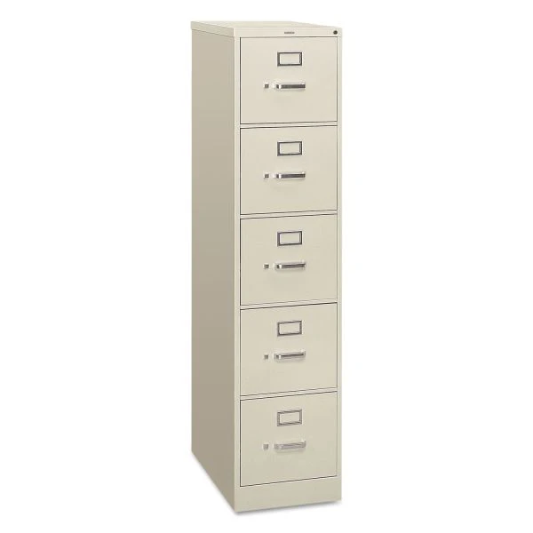 HON 310 Series 5-Drawer Vertical Metal File Cabinet, Letter, 60" Height, Full-Suspension, Light Gray 1 HON 310 Series 5-Drawer Vertical Metal File Cabinet, Letter, 60" Height, Full-Suspension, Light Gray