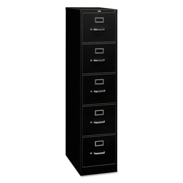 HON 310 Series 5-Drawer Vertical Metal File Cabinet, Legal, 60" Height, Full-Suspension, Black 1 HON 310 Series 5-Drawer Vertical Metal File Cabinet, Legal, 60" Height, Full-Suspension, Black