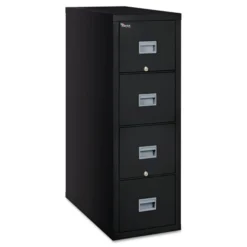 FireKing Patriot By FireKing Insulated Fire File, 1-Hour Fire Protection, 4 Legal-Size File Drawers, Black, 20.75" X 31.63" X 52.75"