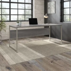 Bush Business Furniture Hybrid 72W X 30D Computer Table Desk With Metal Legs In Platinum Gray -office furniture sale d37426079d5d1e126554340a9af49fb858