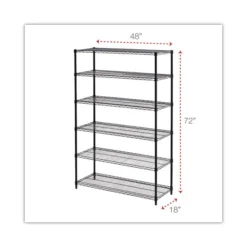 Alera NSF Certified 6-Shelf Wire Shelving Kit, 48w X 18d X 72h, Black -office furniture sale d486b7bf6e69ea836f5d2906d62ae08981