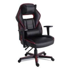 Alera Racing Style Ergonomic Gaming Chair, Supports 275 Lb, 15.91" To 19.8" Seat Height, Black/Red Trim Seat/Back, Black/Red Base