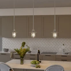 Bay 8.25" Wide Lantern Pendant With Glass/Metal Shade In Brushed Nickel/Clear 12 Bay 8.25" Wide Lantern Pendant With Glass/Metal Shade In Brushed Nickel/Clear -office furniture sale d4bd4922aaae6c5cf701849d60c8acf23a