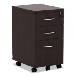 Alera Valencia Series Mobile Pedestal File, Left/Right, 3-Drawer: Box/Box/File, Legal/Letter, Espresso, 15.88 X 20.5 X 28.38