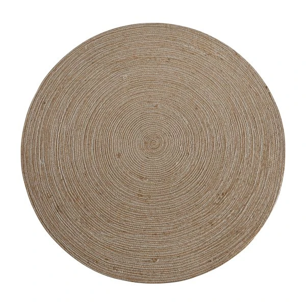 Kelsey 4 Foot Round Braided Design Natural Jute And Polyester Blend Indoor Area Rug 2 Kelsey 4 Foot Round Braided Design Natural Jute And Polyester Blend Indoor Area Rug - Image 2