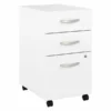 Bush Business Furniture Studio A 3 Drawer Mobile File Cabinet In White - Assembled