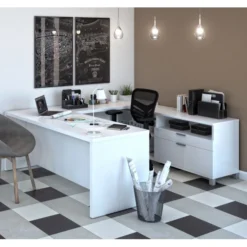 Bestar Pro-Linea U-Desk In White -office furniture sale d5d92c1c2799de2ce42f0d6e8919ff49a5