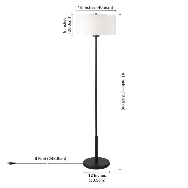 Trina 61" Metal Floor Lamp With Fabric Shade In Blackened Bronze 4 Trina 61" Metal Floor Lamp With Fabric Shade In Blackened Bronze - Image 4