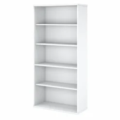 Bush Business Furniture Easy Office 5 Shelf Bookcase In Pure White
