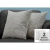 Monarch Specialties Pillows, Set Of 2, 18 X 18 Square, Insert Included, Decorative Throw, Accent, Sofa, Couch, Bedroom, Grey And Black Hypoallergenic Polyester, Modern