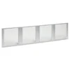Alera Glass Door Set With Silver Frame For 72" Wide Hutch, 17w X 16h, Clear, 4 Doors/Set