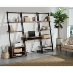 Belling 73"H Leaning 5-Shelf Bookcase, Modern Oak -office furniture sale d7e6409f3c611c25819eb775ca3f02ff91