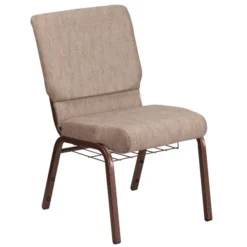 Flash Furniture HERCULES Series 18.5''W Beige Fabric Church Chair With 4.25'' Thick Seat, Book Rack - Copper Vein Frame 6 Flash Furniture HERCULES Series 18.5''W Beige Fabric Church Chair With 4.25'' Thick Seat, Book Rack - Copper Vein Frame -office furniture sale d7e777e15a15a9b0ad5f0d0cd0f5ce6cf1