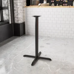 Beverly 30'' X 30'' Restaurant Table X-Base With 3'' Dia. Bar Height Column