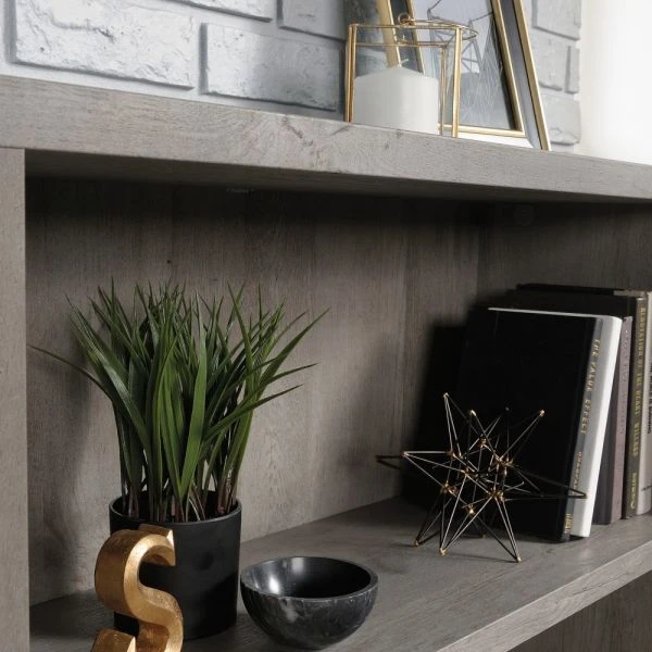 Sauder Optimum Bookcase, 45"H, 3 Shelves, Mystic Oak 8 Sauder Optimum Bookcase, 45"H, 3 Shelves, Mystic Oak - Image 8