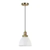 Madison 8" Wide Pendant With Metal Shade In White/Brass/White