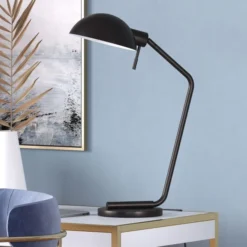 Lamont 20.75" Tall Table Lamp With Metal Shade In Blackened Bronze/Blackened Bronze -office furniture sale d8408fc7e092a9e340a4af3c5376b585a5