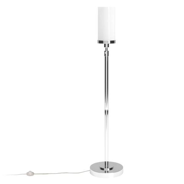 Frieda 66" Tall Floor Lamp With Glass Shade In Polished Nickel/White Milk 3 Frieda 66" Tall Floor Lamp With Glass Shade In Polished Nickel/White Milk - Image 3