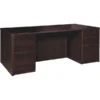 Lorell Prominence 2.0 Espresso Laminate Double-Pedestal Desk - 5-Drawer