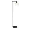 Cadmus 57" Tall Floor Lamp With Glass Shade In Blackened Bronze/White