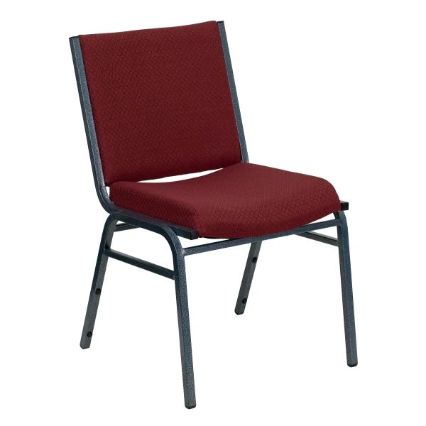 Flash Furniture HERCULES Series Heavy Duty, 3'' Thickly Padded, Burgundy Patterned Upholstered Stack Chair With Ganging Bracket 3 Flash Furniture HERCULES Series Heavy Duty, 3'' Thickly Padded, Burgundy Patterned Upholstered Stack Chair With Ganging Bracket - Image 3