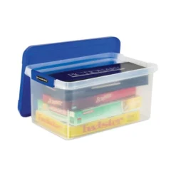 Bankers Box Latch Lid Storage Bin, 22.38" X 14.19" X 10.63", Clear/Blue 11 Bankers Box Latch Lid Storage Bin, 22.38" X 14.19" X 10.63", Clear/Blue -office furniture sale d9b90a1ff4c7172740b4cdf30e8cd2a42b