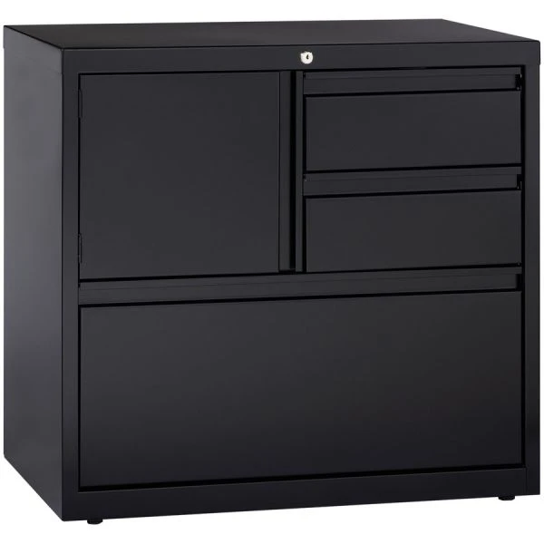Lorell 3 Drawer Lateral File Cabinet, Letter/Legal/A4, 30" Wide, Black 1 Lorell 3 Drawer Lateral File Cabinet, Letter/Legal/A4, 30" Wide, Black